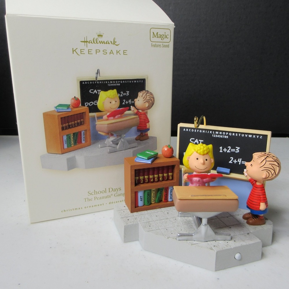 Hallmark Keepsake Peanuts School Days Sally Linus Christmas Ornament 2008 Magic